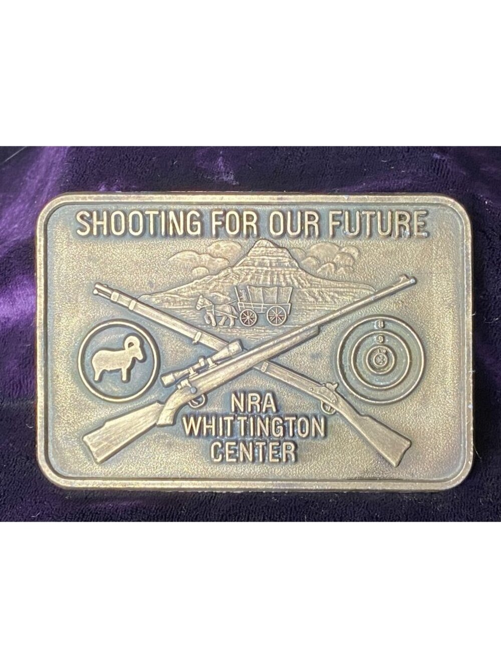 Vintage NRA Whittington Center Shooting For Our Future Belt Buckle